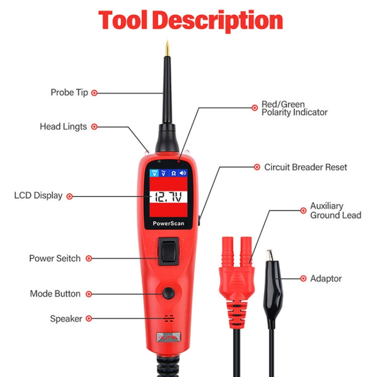 AUTEL PS100  Automotive Circuit Tester Automotive System Diagnostic Tool - free shipping - PMC TechLife - Order now!