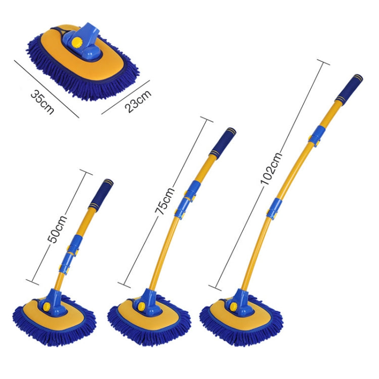 Retractable Curved Rod Soft Fur Car Wash Mop(Yellow Blue) - Car washing supplies by PMC Jewellery | Online Shopping South Africa | PMC Jewellery | Buy Now Pay Later Mobicred