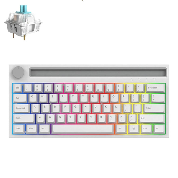 Ajazz K620T 62 Keys Bluetooth Wireless Dual Mode Mechanical Keyboard, Style: Blue Shaft (White) - free shipping - PMC Jewellery - Order now!