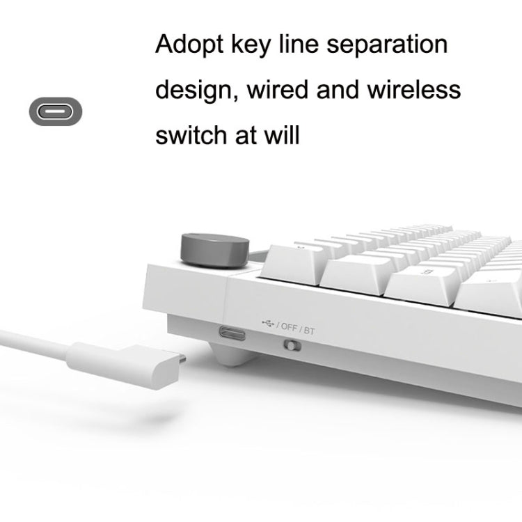 Ajazz K620T 62 Keys Bluetooth Wireless Dual Mode Mechanical Keyboard, Style: Blue Shaft (White) - Wireless Keyboard by Ajazz | Online Shopping South Africa | PMC Jewellery | Buy Now Pay Later Mobicred