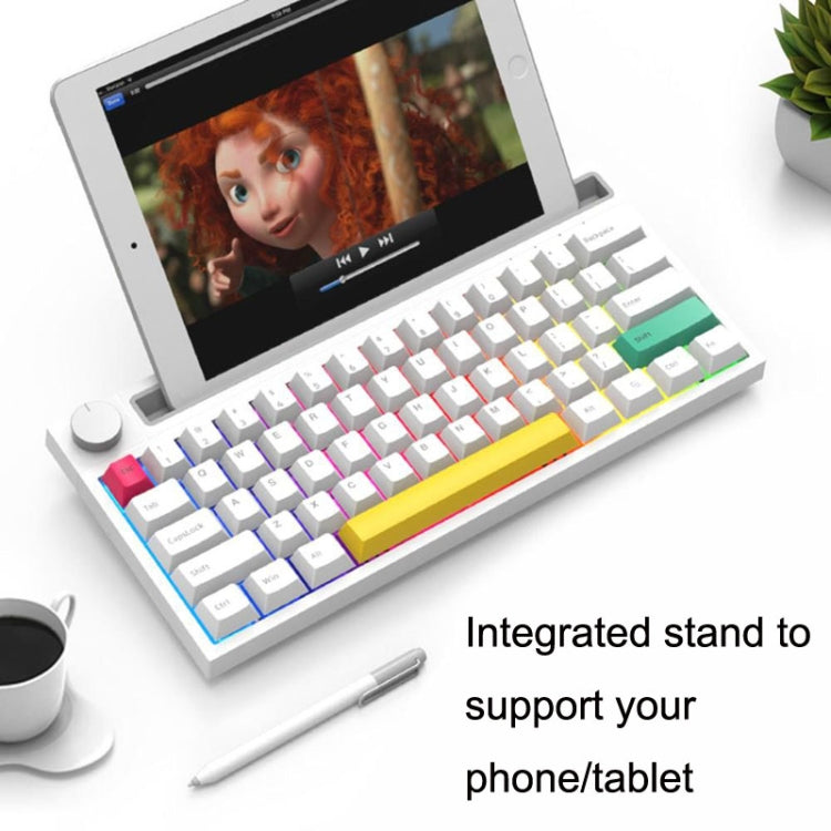 Ajazz K620T 62 Keys Bluetooth Wireless Dual Mode Mechanical Keyboard, Style: Blue Shaft (White) - free shipping - PMC Jewellery - Order now!