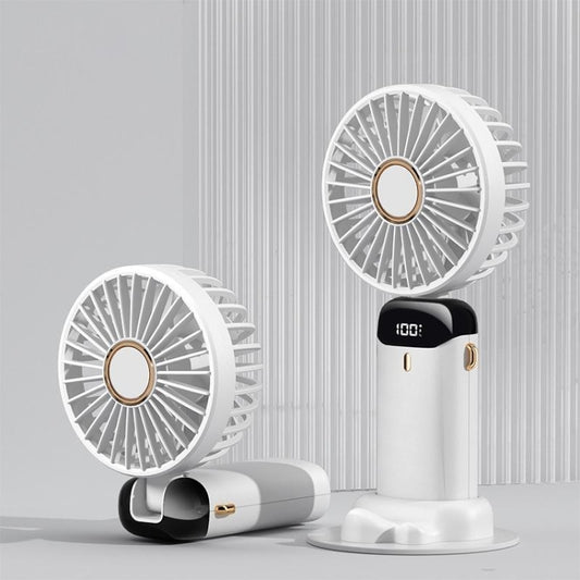 USB Handheld Digital Display Folding Aromatherapy Fan, Battery Capacity: 4000mAh(N15 White) - Electric Fans by PMC Jewellery | Online Shopping South Africa | PMC Jewellery | Buy Now Pay Later Mobicred