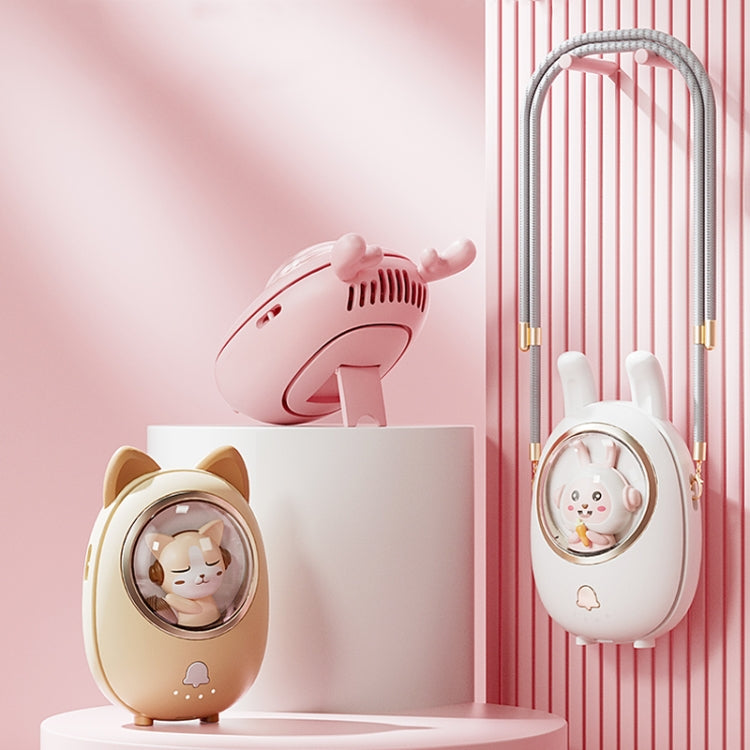 Children Hanging Neck Fan USB Handheld Light Glowing Mini Portable Fan(Pink) - Electric Fans by PMC TechLife | Online Shopping South Africa | PMC TechLife | Buy Now Pay Later Mobicred