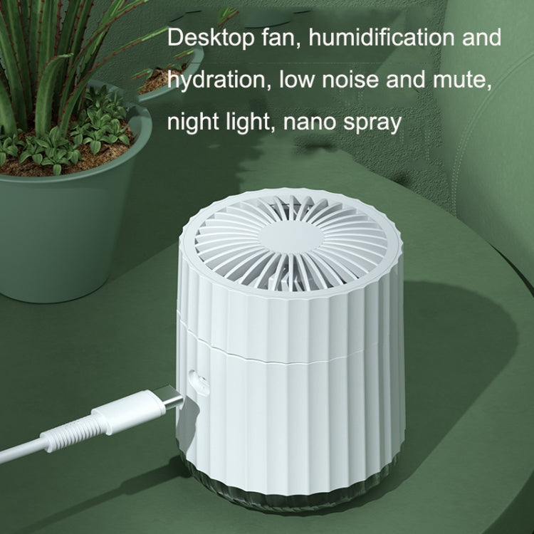 PW01 USB Water Cooling Mini Fan Desktop Turbo LED Spray Humidifying Air Cooler(White) - Electric Fans by PMC Jewellery | Online Shopping South Africa | PMC Jewellery | Buy Now Pay Later Mobicred