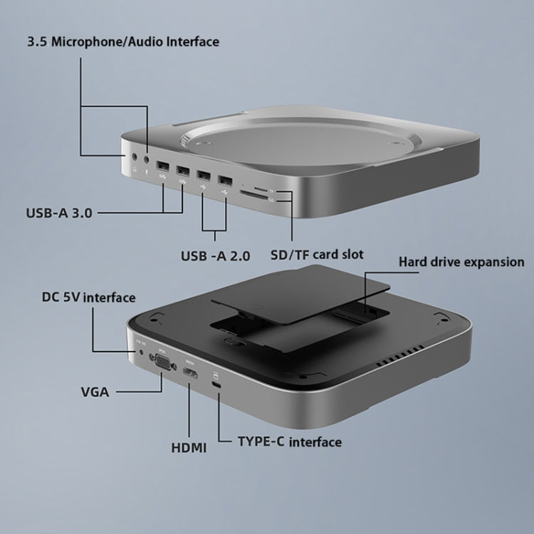 Rocketek MM483 For Mac Mini Docking Station With Hard Disk Enclosure - USB HUB by Rocketek | Online Shopping South Africa | PMC Jewellery