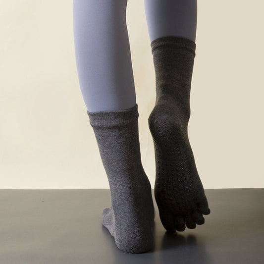 Lengthened Sweat-absorbing Non-slip Yoga Five-finger Socks, Color: Dark Gray(Free Size) - Yoga Socks & Shoes by PMC Jewellery | Online Shopping South Africa | PMC Jewellery