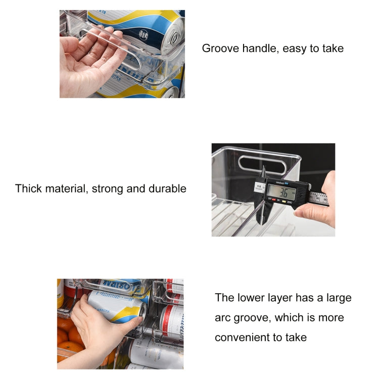 Transparent 2 Layer Automatic Roll-off Cans Beverage Refrigerated Storage Box - Shelf by PMC TechLife | Online Shopping South Africa | PMC TechLife