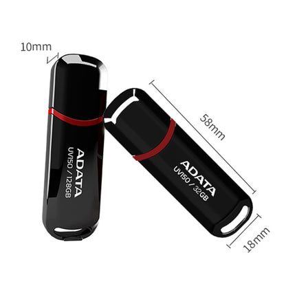 ADATA UV150 High Speed USB3.1 Business USB Flash Drive, Capacity: 128GB(Black) - USB Flash Drives by ADATA | Online Shopping South Africa | PMC Jewellery | Buy Now Pay Later Mobicred