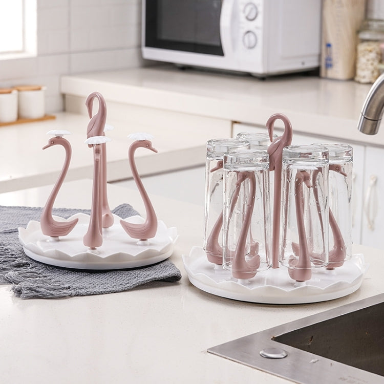 Home Portable Drainer Cup Holder With Rotatable Tray, Specification: Six Cups(Light Pink) - Shelf by PMC TechLife | Online Shopping South Africa | PMC TechLife | Buy Now Pay Later Mobicred