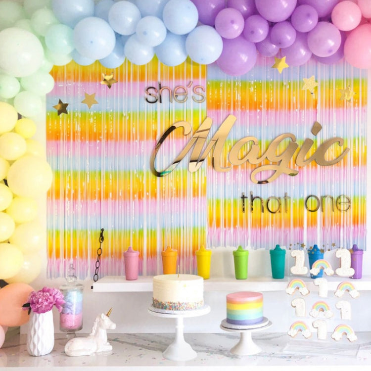 2 PCS 2M Birthday Party Decoration Background Rain Curtain(Rainbow Gradient) - Holiday Decorations by PMC TechLife | Online Shopping South Africa | PMC TechLife
