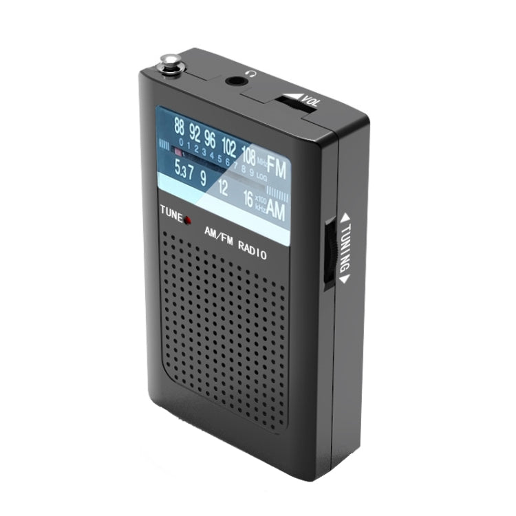 R06 Small FM/AM Pointer Frequency Adjustment Radios With Antenna Pocket Retro Radio(Black) - Radio Player by PMC Jewellery | Online Shopping South Africa | PMC Jewellery | Buy Now Pay Later Mobicred