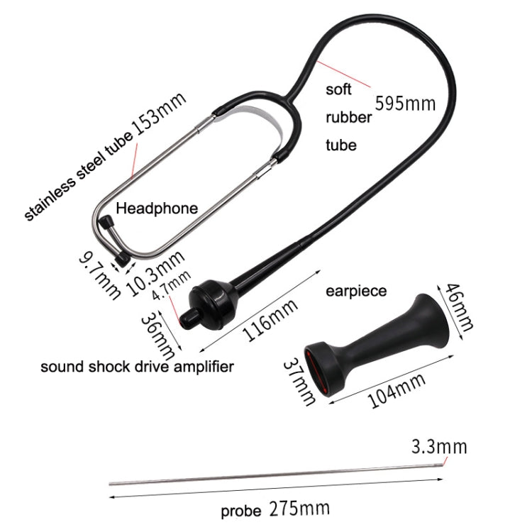 Car Engine Cylinder Abnormal Sound Stethoscope Detection Auto Repair Tool(Black) - Electronic Test by PMC TechLife | Online Shopping South Africa | PMC TechLife | Buy Now Pay Later Mobicred