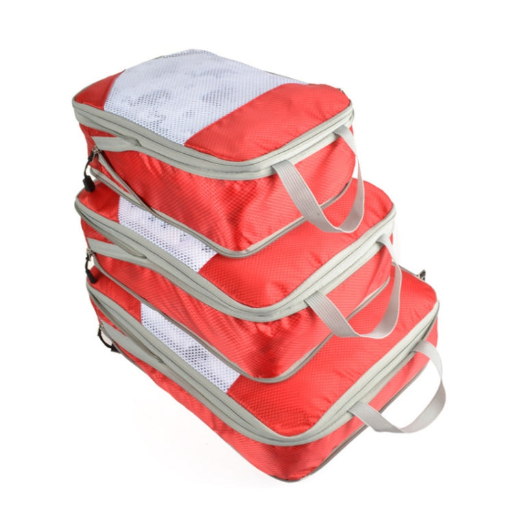 3 PCS/Set Travel Waterproof Compression Clothes Storage Bag(Red With Net) - Storage Bags by PMC TechLife | Online Shopping South Africa | PMC TechLife