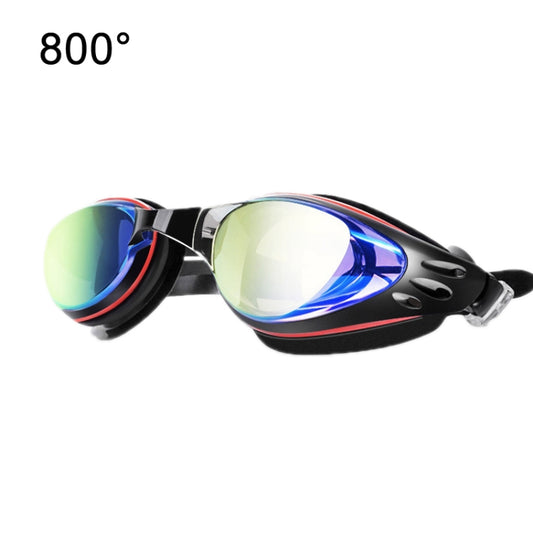 WAVE Electroplating HD Anti-fog Myopia Swimming Glasses, Color: Red Black 800 Degree - Swimming Glasses by WAVE | Online Shopping South Africa | PMC Jewellery | Buy Now Pay Later Mobicred