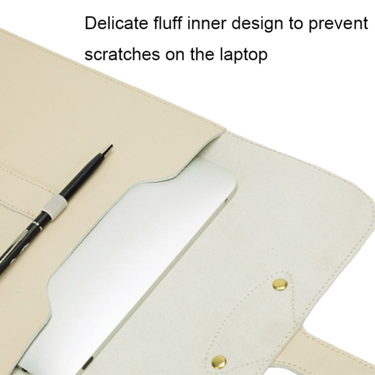 S177 3 In 1 Leather Waterproof Laptop Liner Bags, Size: 15 inches(Light Grey) - 15 inch by PMC Jewellery | Online Shopping South Africa | PMC Jewellery | Buy Now Pay Later Mobicred