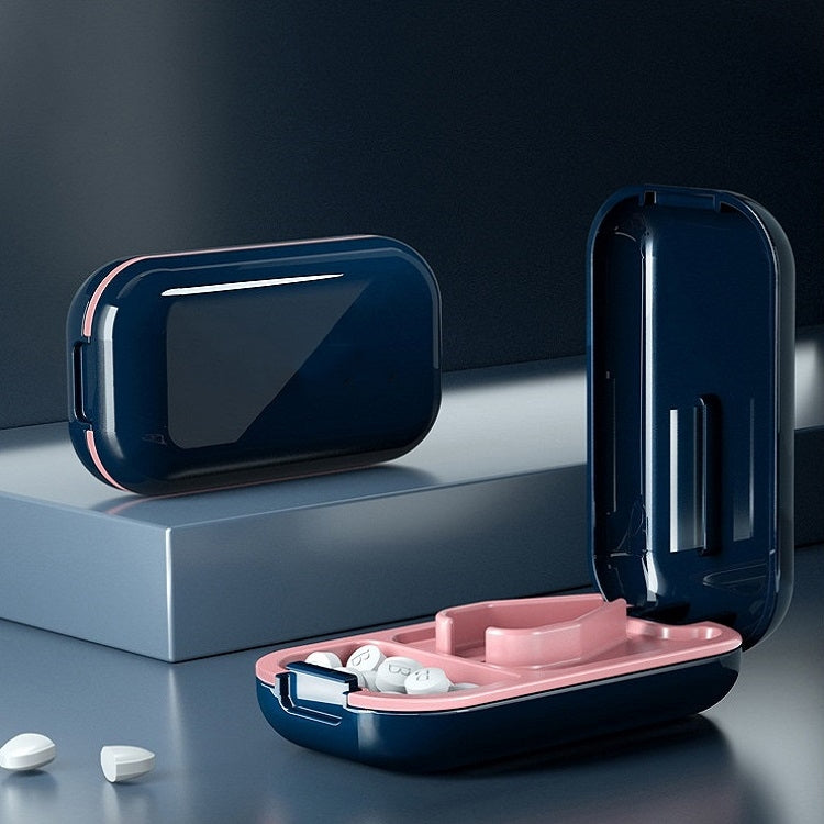 TP-009 Mini Pill Cutting Box Storage Box Dispenser(Sapphire Blue) - free shipping - PMC TechLife - Order now!