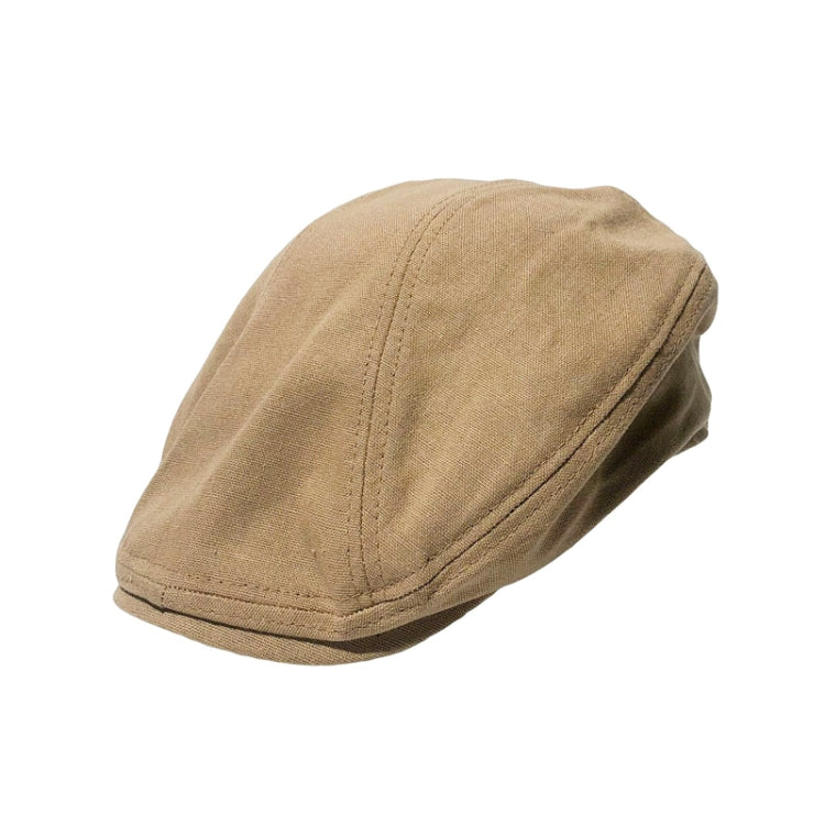 Retro Forward Cap Linen Cap Spring And Summer Beret(Light Khaki) - Peaked Cap by PMC Jewellery | Online Shopping South Africa | PMC Jewellery