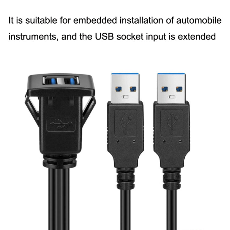 RF-56 Dual-port USB3.0 Waterproof Cable Car Dashboard Audio Extension Line, Cable Length: 1m - DIY Cables by PMC TechLife | Online Shopping South Africa | PMC TechLife