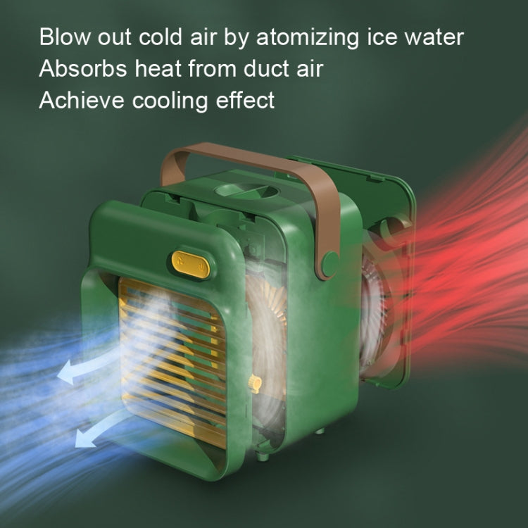F05 Portable Portable Desktop Mini Spray Air Cooler, Style: Rechargeable(Gem Green) - Electric Fans by PMC Jewellery | Online Shopping South Africa | PMC Jewellery