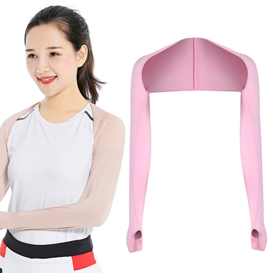 Golf Sunscreen Shawl Sleeves Outdoor Sports Cycling Ice Silk One Word Raglan Sleeves, Size: One Code(Pink) - Golf Accessories by PMC Jewellery | Online Shopping South Africa | PMC Jewellery