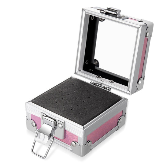 Nail Polishing Head 25 Holes Display Stand Dustproof Storage Box(Pink) - Nail Art Equipment by PMC Jewellery | Online Shopping South Africa | PMC Jewellery | Buy Now Pay Later Mobicred