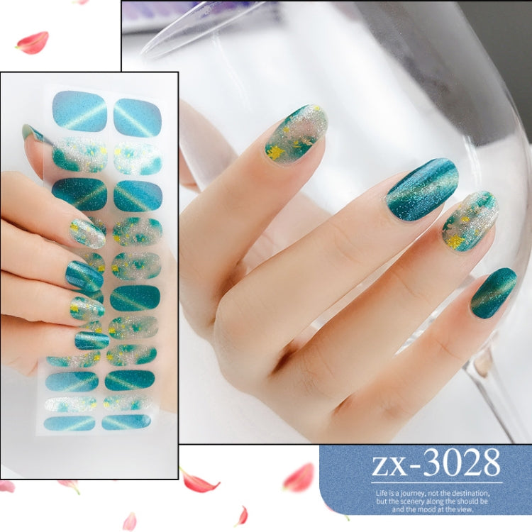 22 Fingers Shiny Onion Powder Starry Waterproof Nail Sticker(ZX-3028) - Nail Stickers by PMC Jewellery | Online Shopping South Africa | PMC Jewellery | Buy Now Pay Later Mobicred