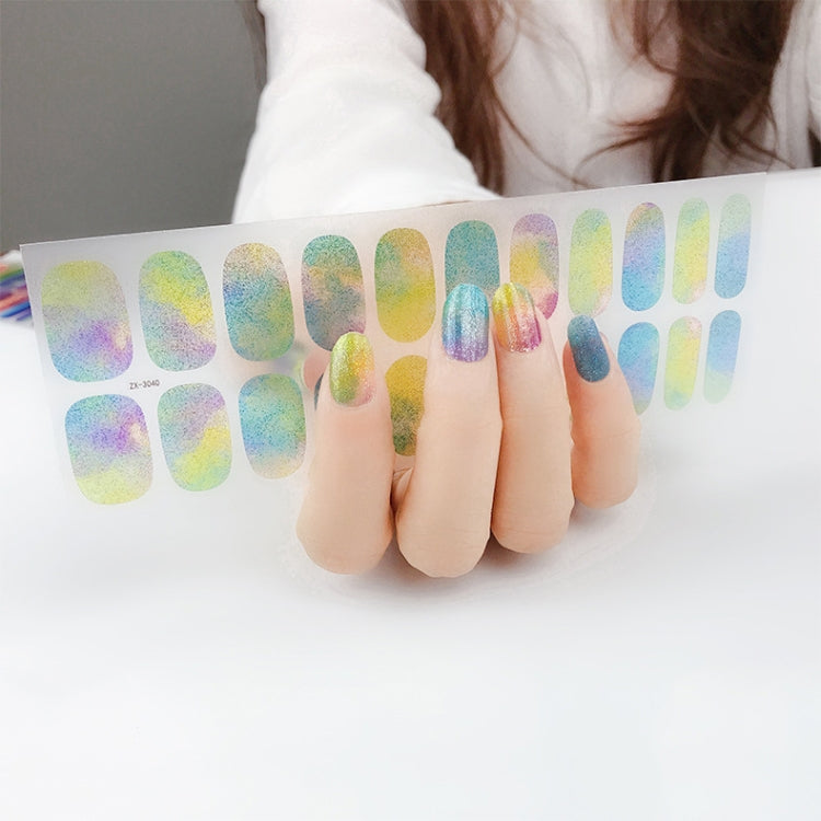 22 Fingers Shiny Onion Powder Starry Waterproof Nail Sticker(ZX-3040) - Nail Stickers by PMC Jewellery | Online Shopping South Africa | PMC Jewellery | Buy Now Pay Later Mobicred