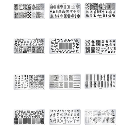 5 PCS Square Nail Art Print Template Nail Accessories(OMJ-08) - Nail Art Equipment by PMC Jewellery | Online Shopping South Africa | PMC Jewellery | Buy Now Pay Later Mobicred