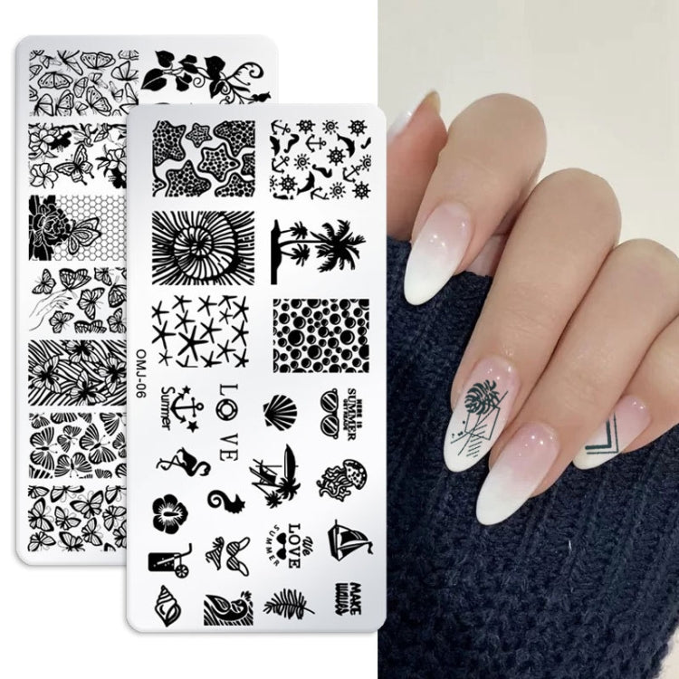 5 PCS Square Nail Art Print Template Nail Accessories(OMJ-10) - Nail Art Equipment by PMC Jewellery | Online Shopping South Africa | PMC Jewellery | Buy Now Pay Later Mobicred