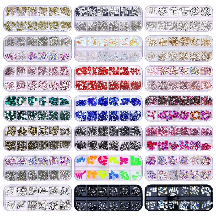 12 Grid Flat Bottom Shaped Nail Rhinestones Nail Decoration, Specification: 05 - free shipping - PMC Jewellery - Order now!