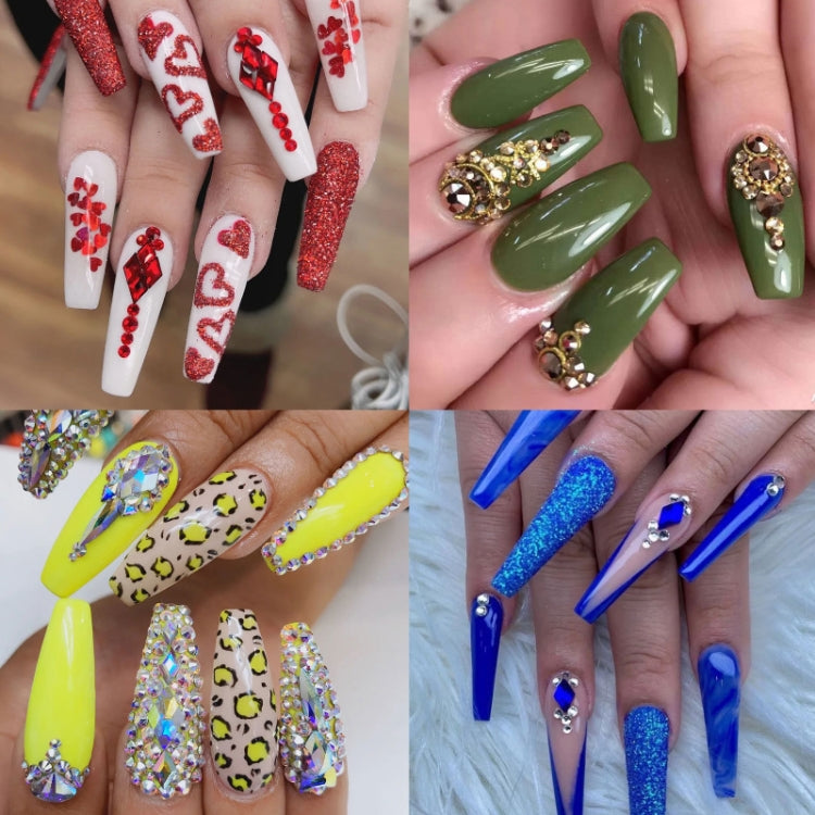 12 Grid Flat Bottom Shaped Nail Rhinestones Nail Decoration, Specification: 05 - free shipping - PMC Jewellery - Order now!
