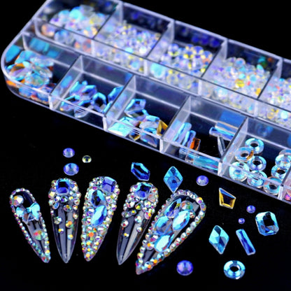 12 Grid Flat Bottom Shaped Nail Rhinestones Nail Decoration, Specification: 07 - Nail Stickers by PMC Jewellery | Online Shopping South Africa | PMC Jewellery | Buy Now Pay Later Mobicred