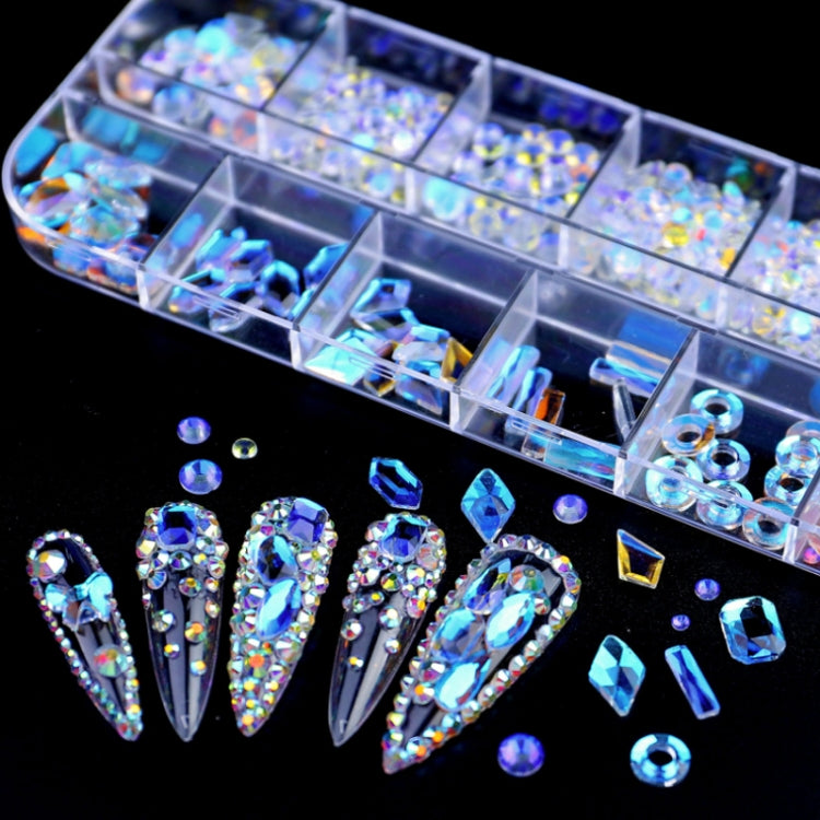 12 Grid Flat Bottom Shaped Nail Rhinestones Nail Decoration, Specification: 23 - Nail Stickers by PMC Jewellery | Online Shopping South Africa | PMC Jewellery | Buy Now Pay Later Mobicred