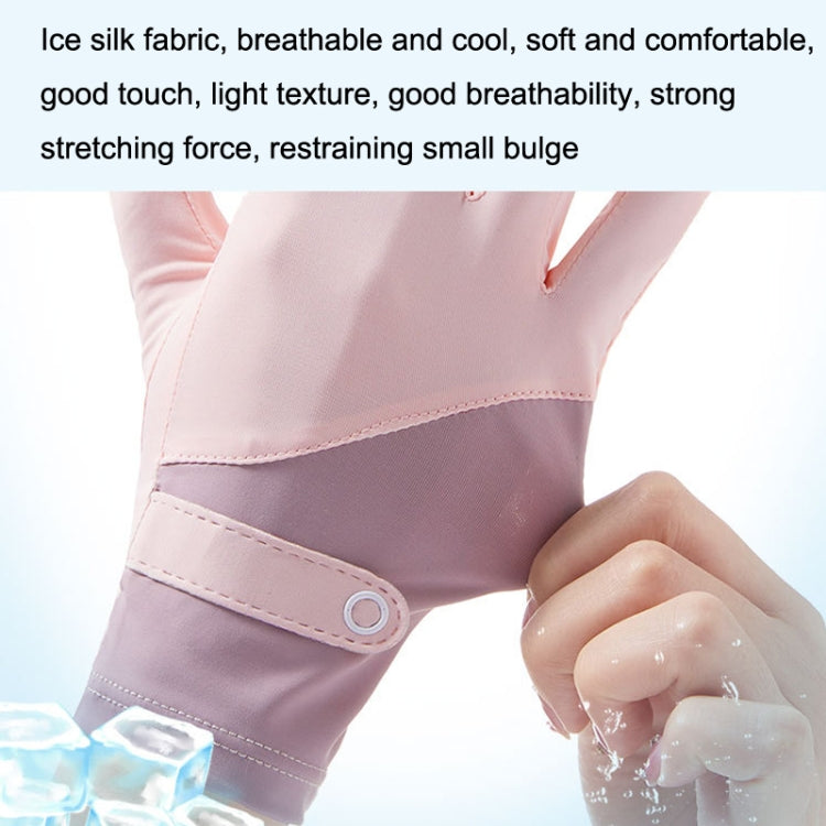 FSN02 1pair UV Resistant Ice Silk Breathable Cool Non-Slip Cycling Driving Thin Gloves Free Code(Purple Pink) - Safety Gloves by PMC Jewellery | Online Shopping South Africa | PMC Jewellery