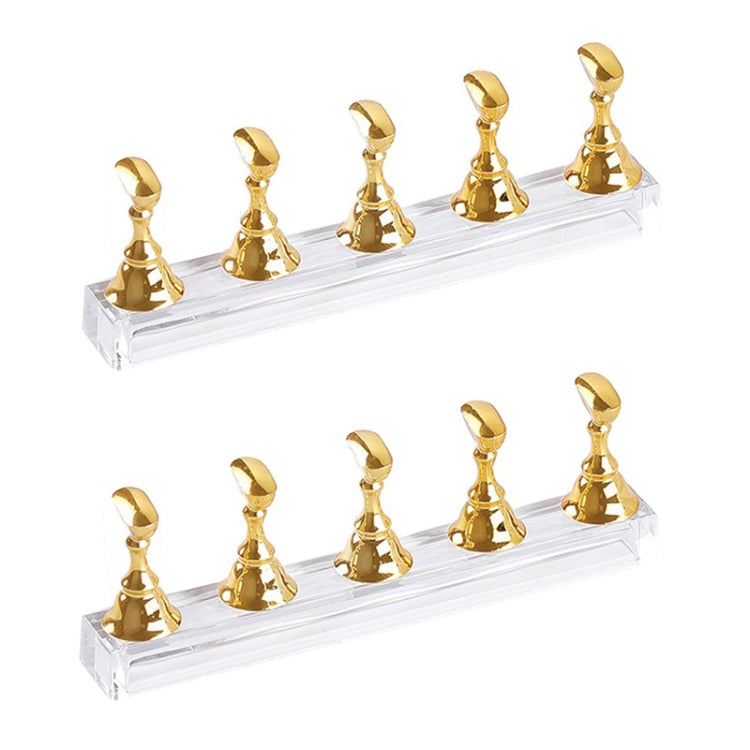 2 PCS Nail Art Chessboard Holder Nail Sheet Acrylic Base Practice Stand(Gold) - Nail Art Equipment by PMC Jewellery | Online Shopping South Africa | PMC Jewellery | Buy Now Pay Later Mobicred