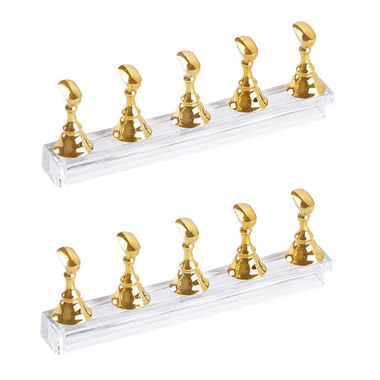 2 PCS Nail Art Chessboard Holder Nail Sheet Acrylic Base Practice Stand(Gold) - Nail Art Equipment by PMC Jewellery | Online Shopping South Africa | PMC Jewellery | Buy Now Pay Later Mobicred