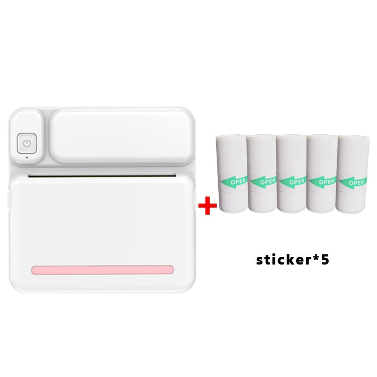 C19 200DPI Student Homework Printer Bluetooth Inkless Pocket Printer Pink Sticker x 5 - Receipt Printers by PMC TechLife | Online Shopping South Africa | PMC TechLife | Buy Now Pay Later Mobicred