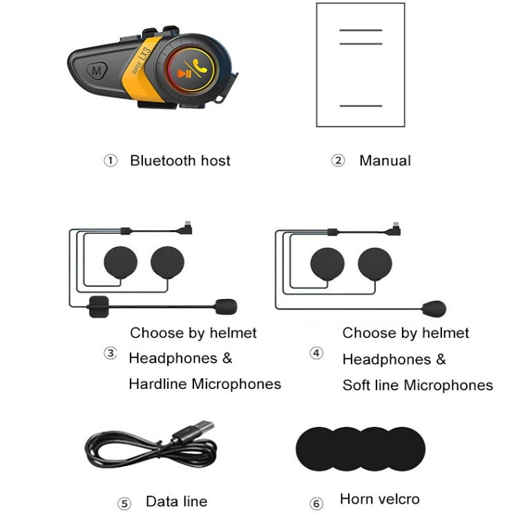 Motorcycle Helmet Call Music Navigation Bluetooth Headset, Color: Yellow(Soft Pipe Microphone) - Motorcycle Walkie Talkie by PMC Jewellery | Online Shopping South Africa | PMC Jewellery | Buy Now Pay Later Mobicred