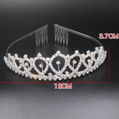 WM-02 Crystal Diamond Birthday Party Wedding Updo Crown, Color: Rose Gold 21 - Head Bands by PMC Jewellery | Online Shopping South Africa | PMC Jewellery