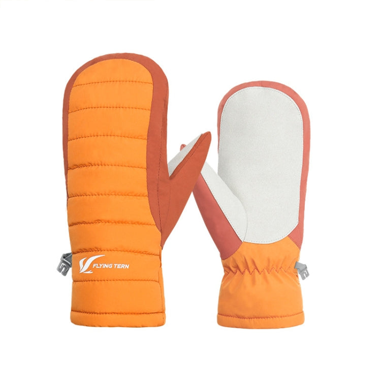 FLYING TERN 307 Outdoor Sports Fleece Waterproof Wear-resistant Children Gloves(Orange) - Safety Gloves by FLYING TERN | Online Shopping South Africa | PMc TechLife | Buy Now Pay Later Mobicred