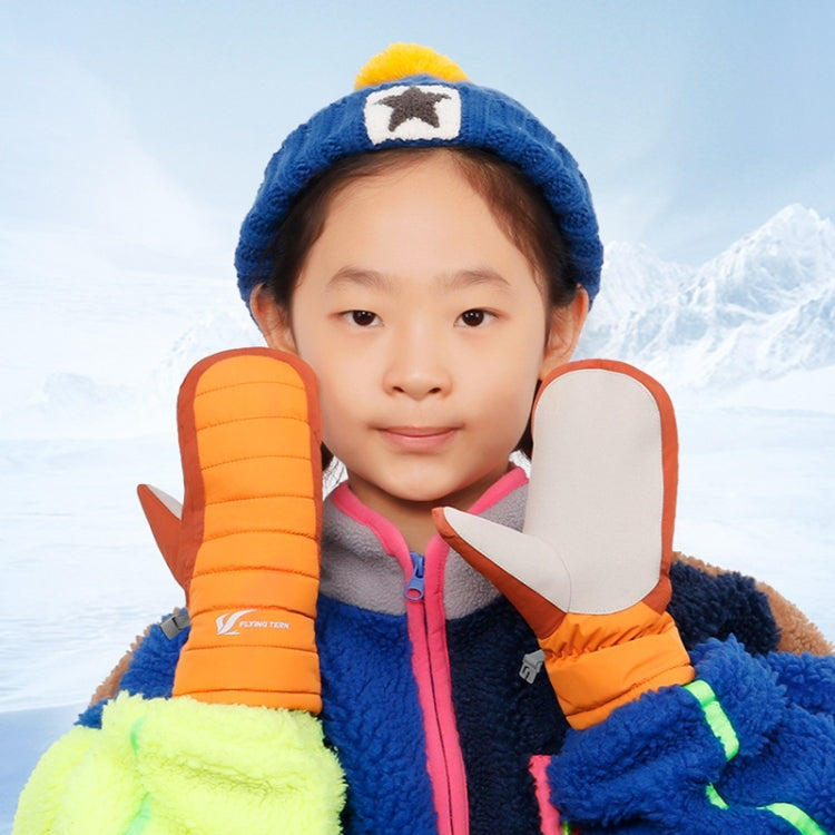 FLYING TERN 307 Outdoor Sports Fleece Waterproof Wear-resistant Children Gloves(Orange) - Safety Gloves by FLYING TERN | Online Shopping South Africa | PMc TechLife | Buy Now Pay Later Mobicred