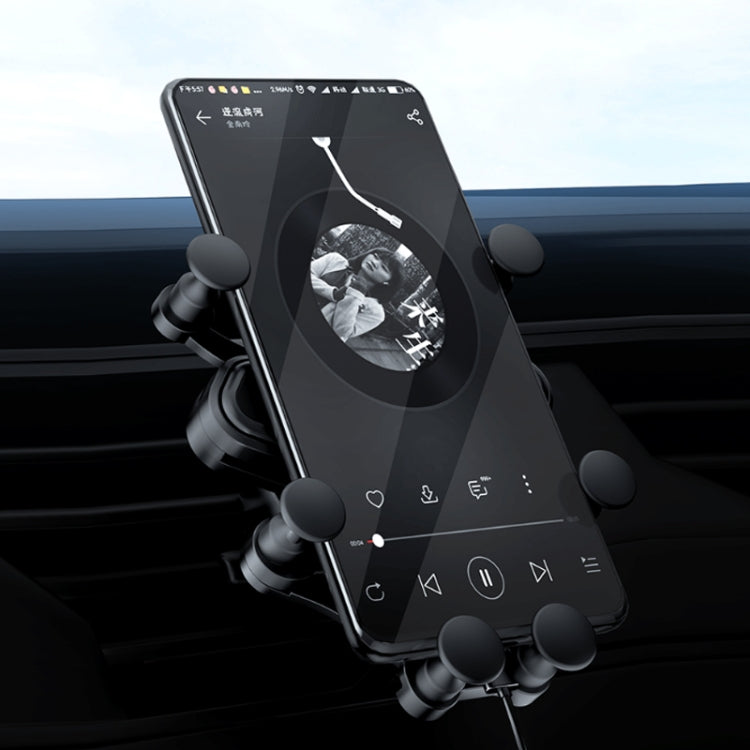 KM-20 Car Universal Air Outlet Gravity Mobile Phone Holder(Black) - Car Holders by PMC Jewellery | Online Shopping South Africa | PMC Jewellery