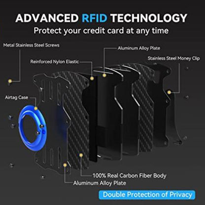 Men Ultra Slim Tracker Card Holder RFID Metal Card Holder for AirTag(Black) - Wallet Series by PMC Jewellery | Online Shopping South Africa | PMC Jewellery