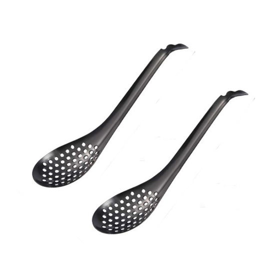 2 PCS 304 Stainless Steel Small Caviar Colander Molecular Cooking Spoon, Color: Black - Gadgets by PMC Jewellery | Online Shopping South Africa | PMC Jewellery | Buy Now Pay Later Mobicred