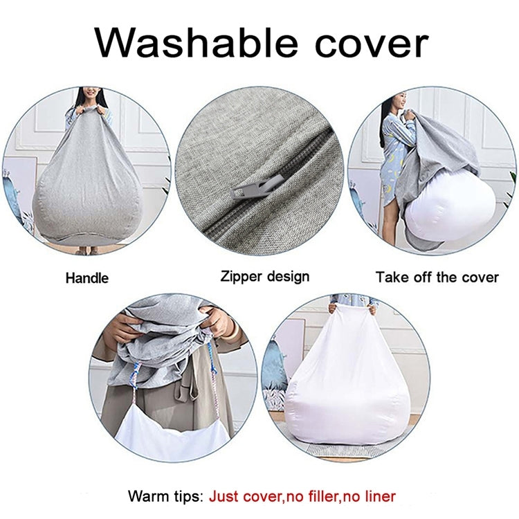 Lazy Sofa Bean Bag Chair Fabric Cover, Size: Large(Dark Gray) - free shipping - PMC TechLife - Order now!