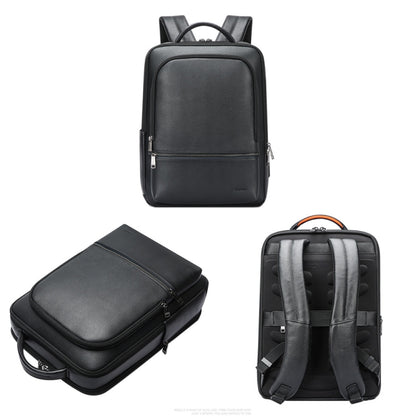 Bopai 61-70111 Cowhide Multi-compartment Waterproof Anti-theft Backpack with USB Charging Hole(Black) - Backpack by Bopai | Online Shopping South Africa | PMC Jewellery | Buy Now Pay Later Mobicred