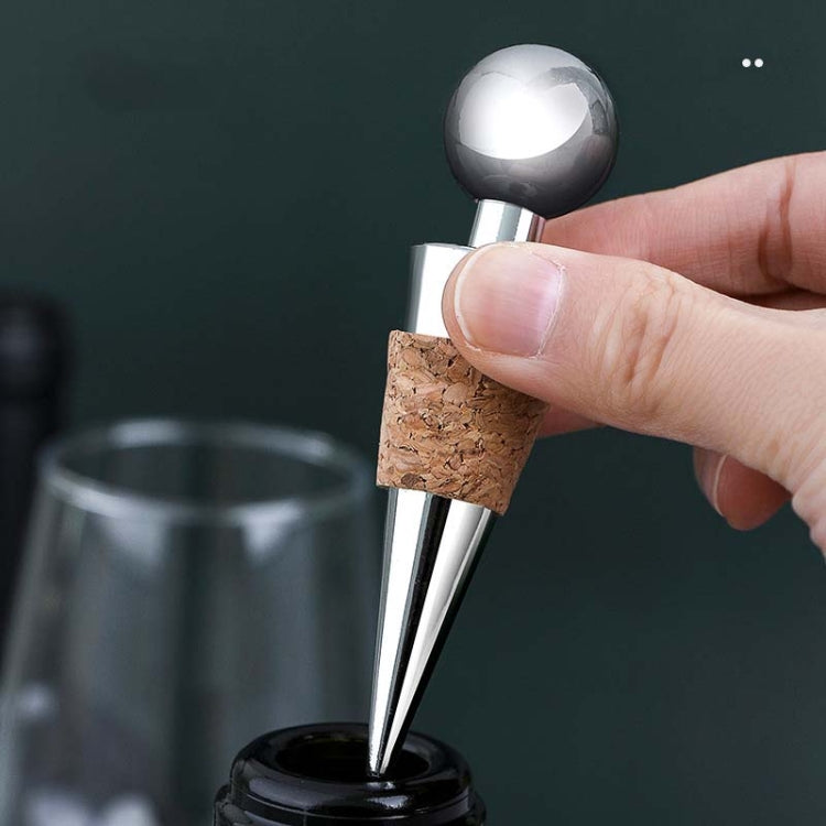 2 PCS Metal Cork Red Wine Stoppers Synthetic Wood Wine Corks - Bottle Stopper by PMC TechLife | Online Shopping South Africa | PMC TechLife