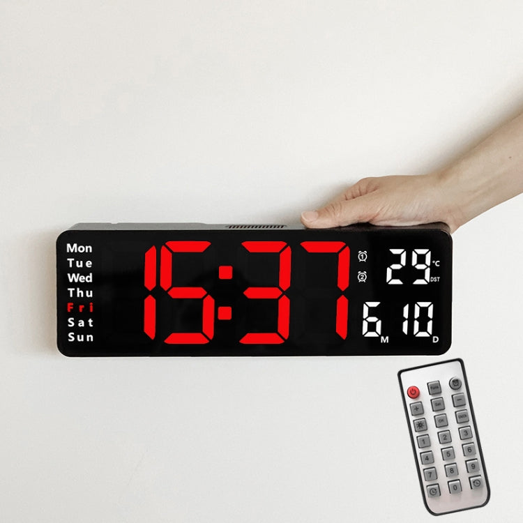 6629 13 Inch Multifunctional LED Living Room Large Screen Wall Clock(Black Shell Red Light) - Wall Clock by PMc TechLife | Online Shopping South Africa | PMc TechLife | Buy Now Pay Later Mobicred