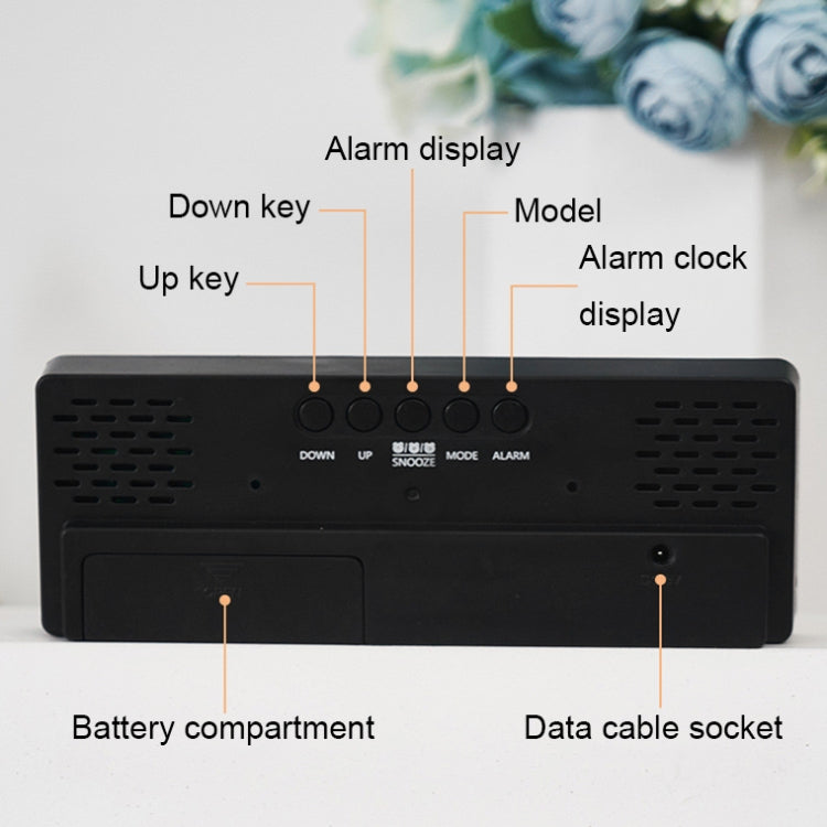 0715 Voice-activated LED Mute Date Temperature Display Electronic Clock(Black Shell Blue Light) - Alarm Clocks by PMc TechLife | Online Shopping South Africa | PMc TechLife | Buy Now Pay Later Mobicred
