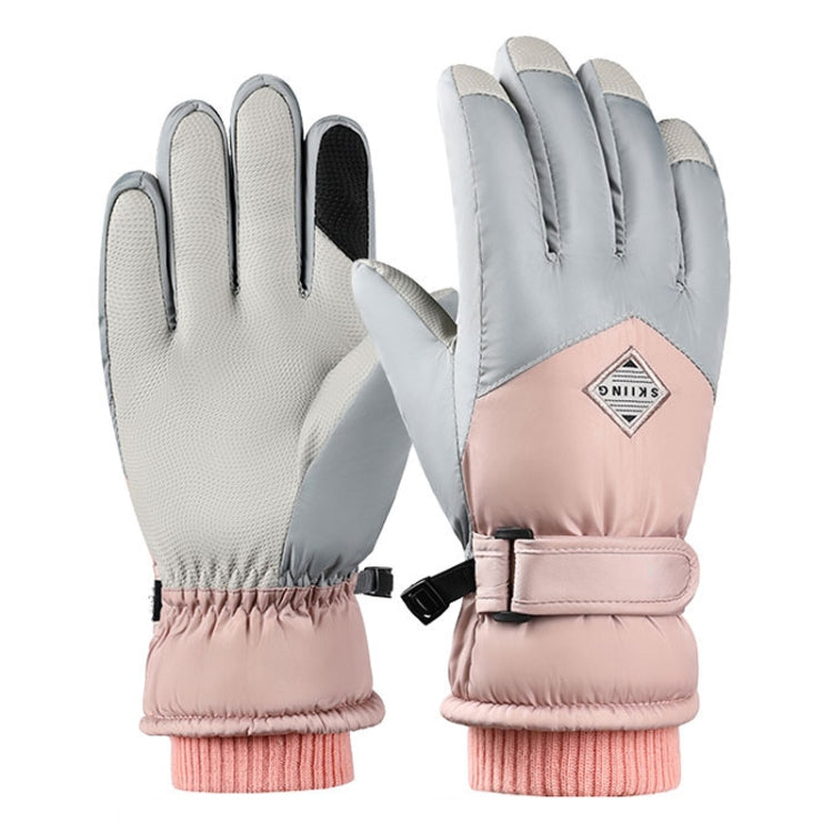 1 Pair Winter Fleece Thickened Warm And Windproof Outdoor Riding Motorcycle Gloves, Size: Free Code(Pink + Blue) - Full Finger Gloves by PMc TechLife | Online Shopping South Africa | PMc TechLife | Buy Now Pay Later Mobicred